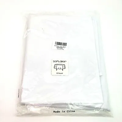 Softalker Round White 60 Inch Cloth Tablecloth • $12.42