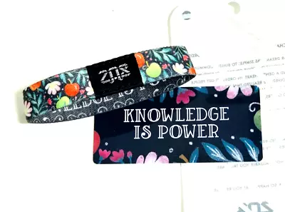 ZOX **KNOWLEDGE IS POWER** Silver Single Large NIP Wristband W/Card • $17.32