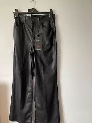 LEVIS 70’s Faux Leather Jeans High Flare 30W 32L Ladies Trousers New With Tags • £34.99