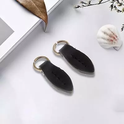 2Pcs Leaf Shape PU Leather Zipper Pull Tabs Puller DIY Purse Handbag Zip • $13.66