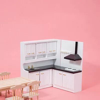 1: 12 Doll House Kitchen Console Mini White Cooking Table Two-piece Set • $51.31