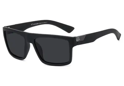 Polarized Fox Sunglasses Matte Black Rubber Frame Dark Smoke Lens NEW • $25