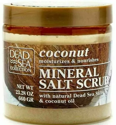 Dead Sea Mineral Scrub Sea Salt & Coconut Oil Bath Body Scrub Large 660g • £7.24