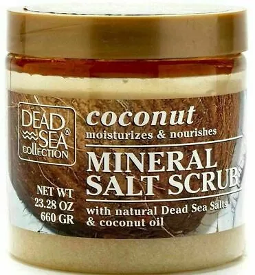 Dead Sea Scrub: Mineral Dead Sea Salt & Coconut Oil Bath Body Scrub Large 660g • £6.95
