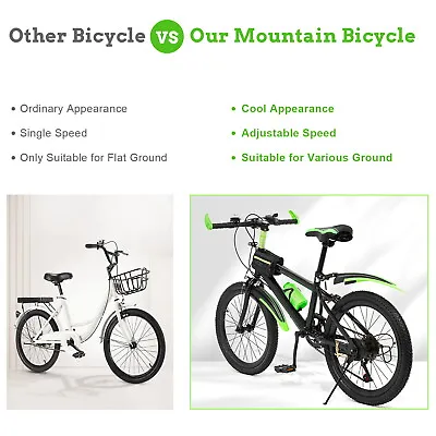 20 Inch Child City Bike 7 Speeds Kids Mountain Bike Double Disc Brake Bicycle • $102