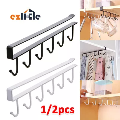 Mug Rack Organiser Wardrobe Kitchen Cup Holder Under Shelf Cabinet 6 Hook Hanger • $15.25