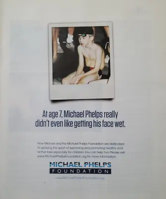 Michael Phelps Foundation Swimming Photo Age 7 ESPN Mag 2010 10x12  • $13.37