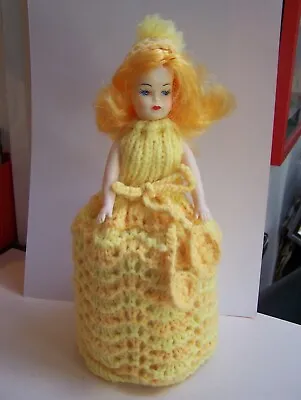 £15 • Buy Vintage Doll Knitted Toilet Roll Cover. Kitsch Retro Bathroom Decor.