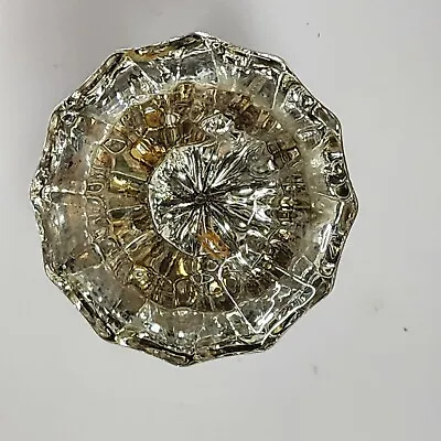 Vintage Crystal Door Knob 12 Point Faceted Glass Pretty Center Medallion • $22.95