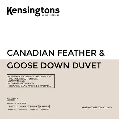 Kensingtons® Canadian Goose Down & Feather Duvet Comforter Bed Quilt 700+Power • £171