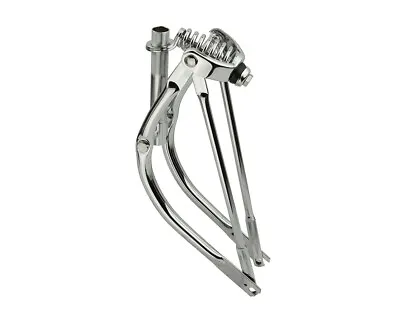 16 Lowrider Bent Spring Fork 1 Inch Chrome.bike Bicycle  Chrome Steel • $64.98