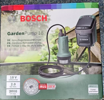 £118.99 • Buy Bosch 18V-2000 Cordless Battery GARDEN WATER PUMP Brand New