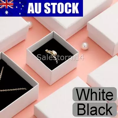 BULK 50PCS Ring Box JEWELLERY Gift Case 5x5cm PLAIN Black/ White AUS Stock • $24.02