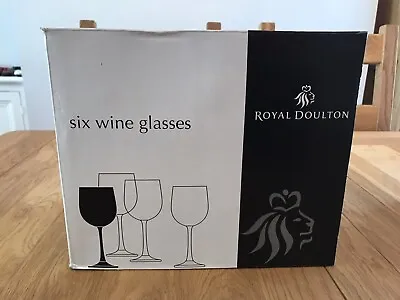 £30 • Buy Set Of 6 Royal Doulton Modern Wine Glasses. Boxed