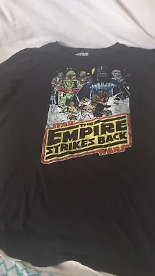 $6 • Buy Star Wars Men's Graphic T-Shirt The Empire Strikes Back Black Tee Size XL