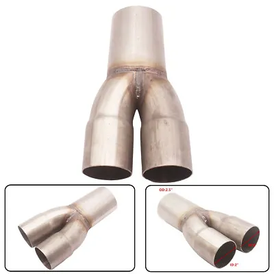 2-1 Stainless Car Exhaust Merge Collector Dual 2  ID Inlet Single 2.5  OD Outlet • $39.99