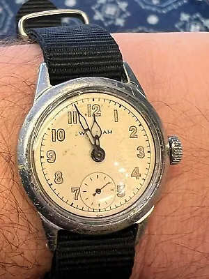 WW2 Era Waltham ORD Dept. US Military Wristwatch Works Perfect Time • £400