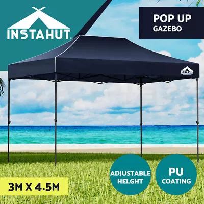 Instahut Gazebo Pop Up Marquee 3x4.5 Folding Tent Wedding Outdoor Camping Navy • $122.95