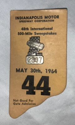 $45.50 • Buy 1964 INDIANAPOLIS INDY 500 PIT PASS BADGE PRESS MEDIA PIN Pinback W/ Card!