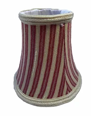 Gold And Red Striped Chandelier Shade 5  Mini Lamp Sconce Shade • $6