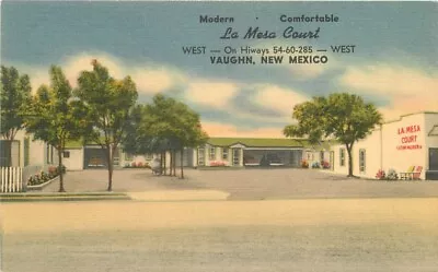 1940s New Mexico Vaugh La Mesa Court McGarr Roadside Linen Postcard 22-11769 • $7.77