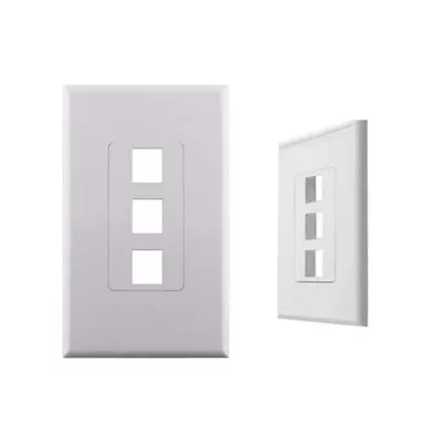 $6.39 • Buy White 1-Gang Screwless Decora Wall Plate Cover With 3-Port Keystone Jack Insert