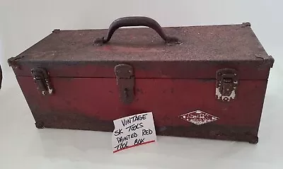 S-K Sherman Klove Tool Box Vintage SK Tools All Metal Rusty Painted Red Vtg. Old • $64