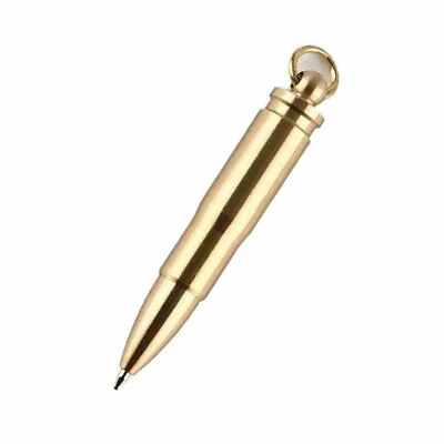 Mini Brass Keychain Ball Pen Necklace Pendant EDC Pen Emergency Writing Record • $8.56