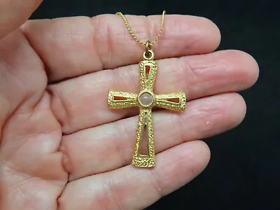 Vintage 1980's Stanhope Gold Tone Cross W/Convex Center • $17.99