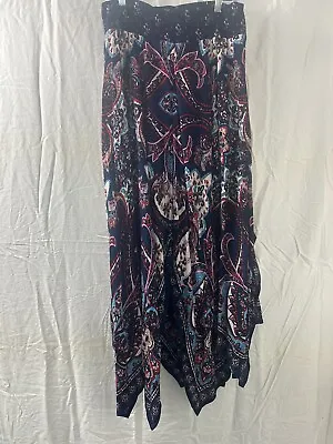 Women's Bila Multicolor Asymmetrical Boho Bohemian Gypsy Style Skirt Size L • $19.88