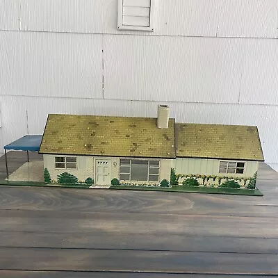 Large Vintage 1950s Marx Tin Lithograph 33” Long Ranch Style Dollhouse (RV) • $64.99
