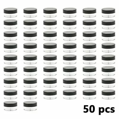 50PCS Durable Plastic Sample Mini Small Bottle Container Pot Cosmetic Jar 5ML • £5.89