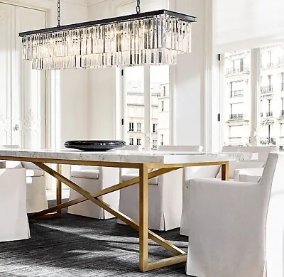 Restoration Hardware Torano Marble Dining Table + 6 Rh Emery Track Dining Chairs • $7500