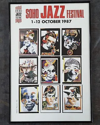 Eduardo Paolozzi Soho Jazz Festival 1987 Framed Vintage Poster • £120