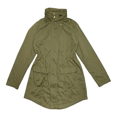 Mossimo Utility Jacket Coat Parka Full Zip Hidden Hood Green Womens Size Small • $14