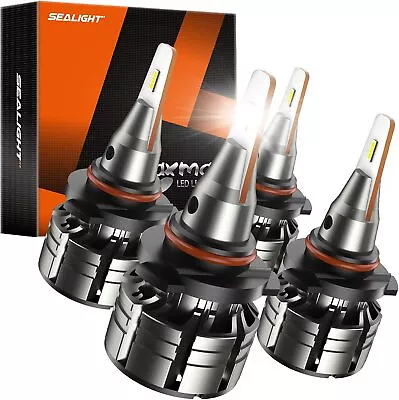 SEALIGHT L1 LED Headlight Bulbs Kit 9005 9006 High Low Beam Bright 6500K Pack 4 • $38.99