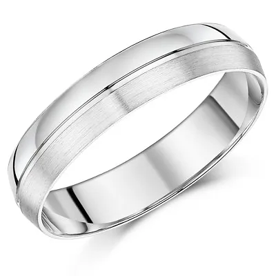 5mm Men's Patterned Palladium Wedding Ring Matt And Polished Band • £557