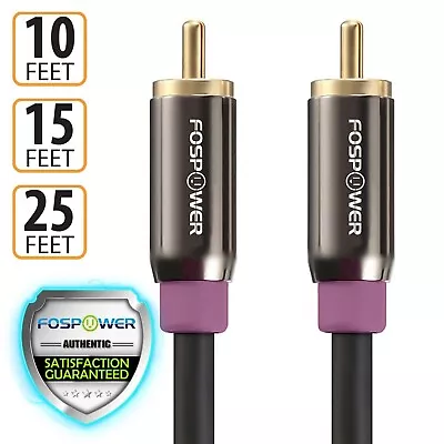 FosPower RCA Male Dual Layer Gold Plated Subwoofer Audio Cable Cord Adapter Plug • $8.99