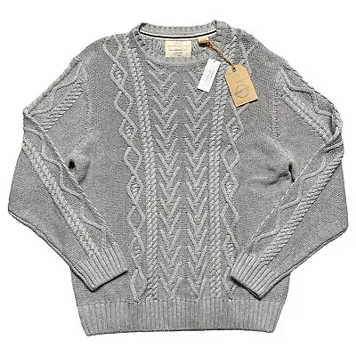 New WEATHERPROOF Vintage Fisherman Sweater Mens XL Gray MSRP 85$ • $18.99