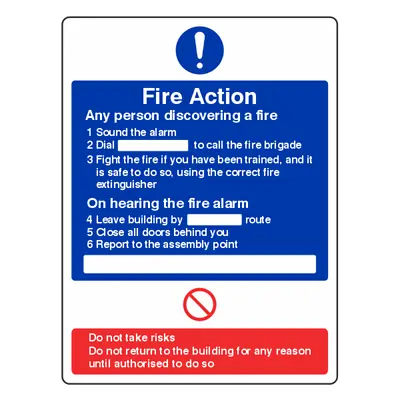 £1.27 • Buy Fire Action Notice Sign - Discovering A Fire