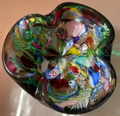 1950s AVeM Murano Tutti Frutti Art Glass Ashtray/Bowl - Brilliant Emerald Green • $275