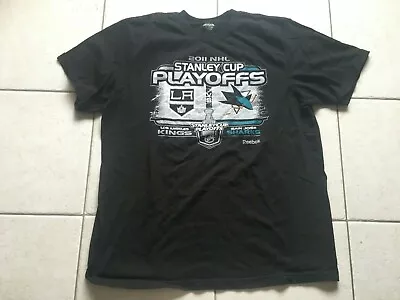 2011 NHL Stanley Cup Playoffs Mens XXL SJ Sharks LA Kings Black T-shirt Hockey • $14.50