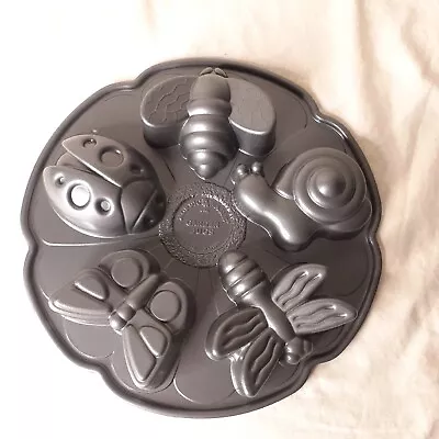 Nordic Ware Garden Bug Cakelet Mini Cake Pan Baking Mold Butterfly Bee Ladybug • $12.95