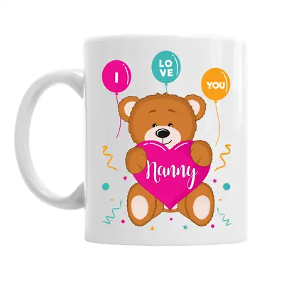 Nanny Novelty Gift  Mug Present Best Cup Birthday Mothers Day Heart Present • £9.95