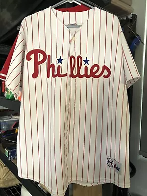 Scott Rolen Philadelphia Phillies Authentic MLB Jersey L Pinstripes Stitched • $39.95