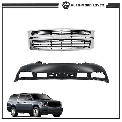 For 2015-2019 2020 Chevy Suburban/Tahoe Front Bumper Cover&Grille W/ Sensor Hole • $395.78