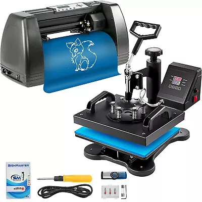 Heat Press 12 X10  Transfer Machine +14  Vinyl Cutter Plotter Cutting 3 Blades • $365.01