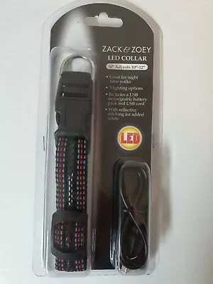 New Zach & Zoey LED Pet Dog Collar 3 Lighting Options Adjustable 10 -12  New.  • $21.88