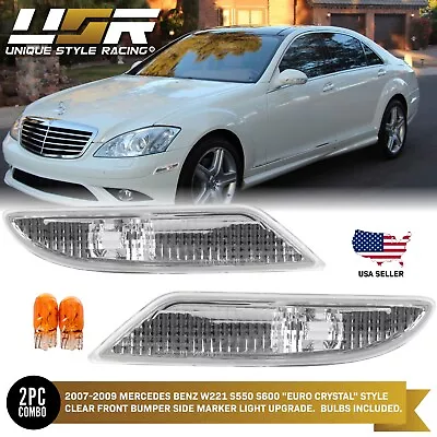 DEPO Clear Lens Bumper Side Lights For 07-09 Mercedes W221 S Class S550 S600 • $31.45