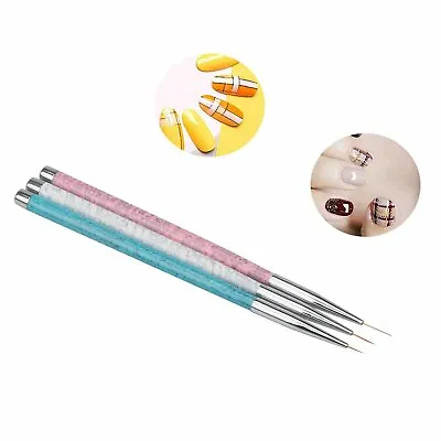 3PCS Nail Art Pen Dotting Painting Drawing UV Gel Liner Polish Brush Tool Set • $5.25